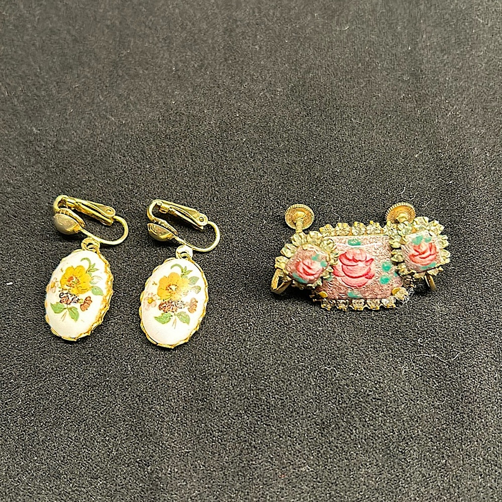 Vintage Pin and Screw Back Earrings